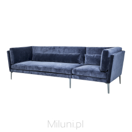 Niebieska sofa skandynawska Rox , wełna