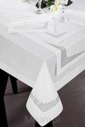 Obrus stołowy ekskluzywny KLARA150X260,biały