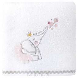 Ręcznik dziecięcy BABY 23  70x140 biały + róż + fiolet