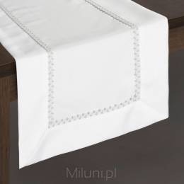 Bieżnik/Obrus stołowy mereżka ELIMA 40x180,biały